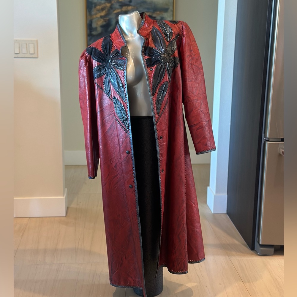 Custom Hand Made Leather Coat Jacket
